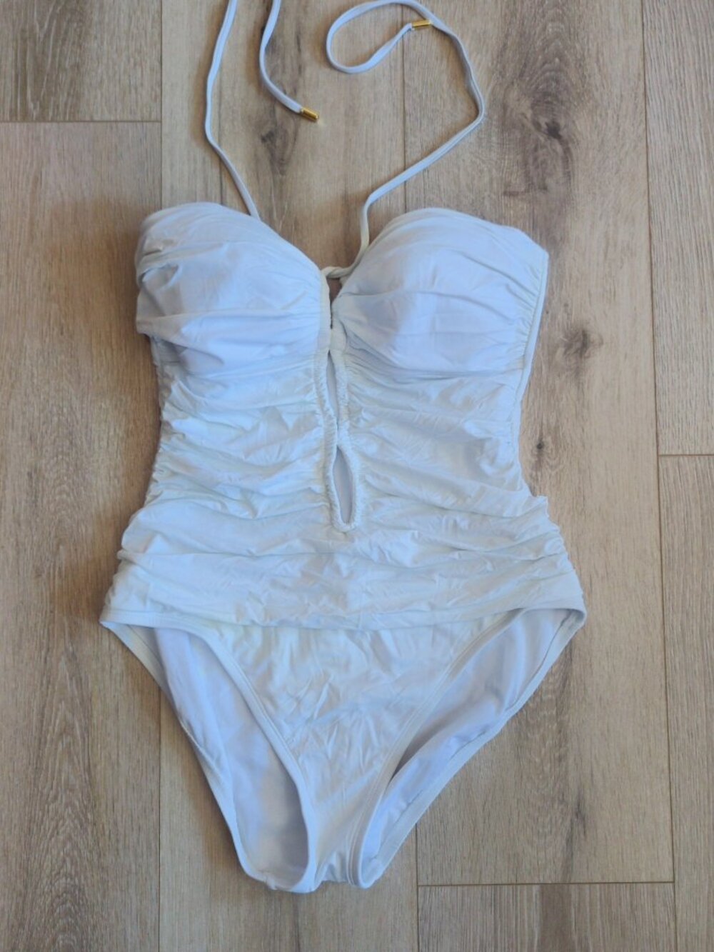 Bleu by Rod Beattie Cut Out All Tied Up Bandeau Ruched Tie-Front One-Piece